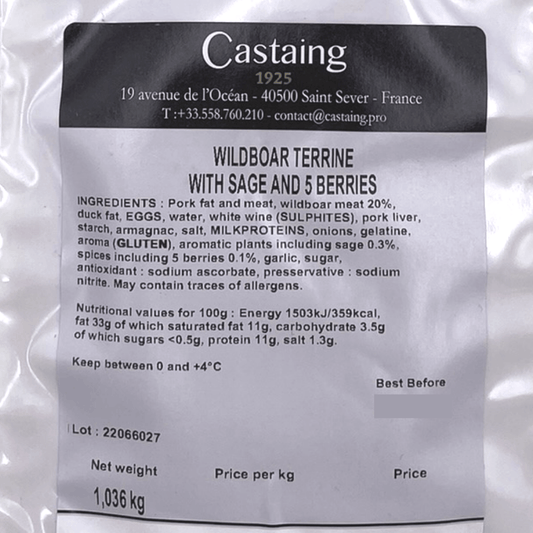 Castaing Wild Boar Terrine 1kg
