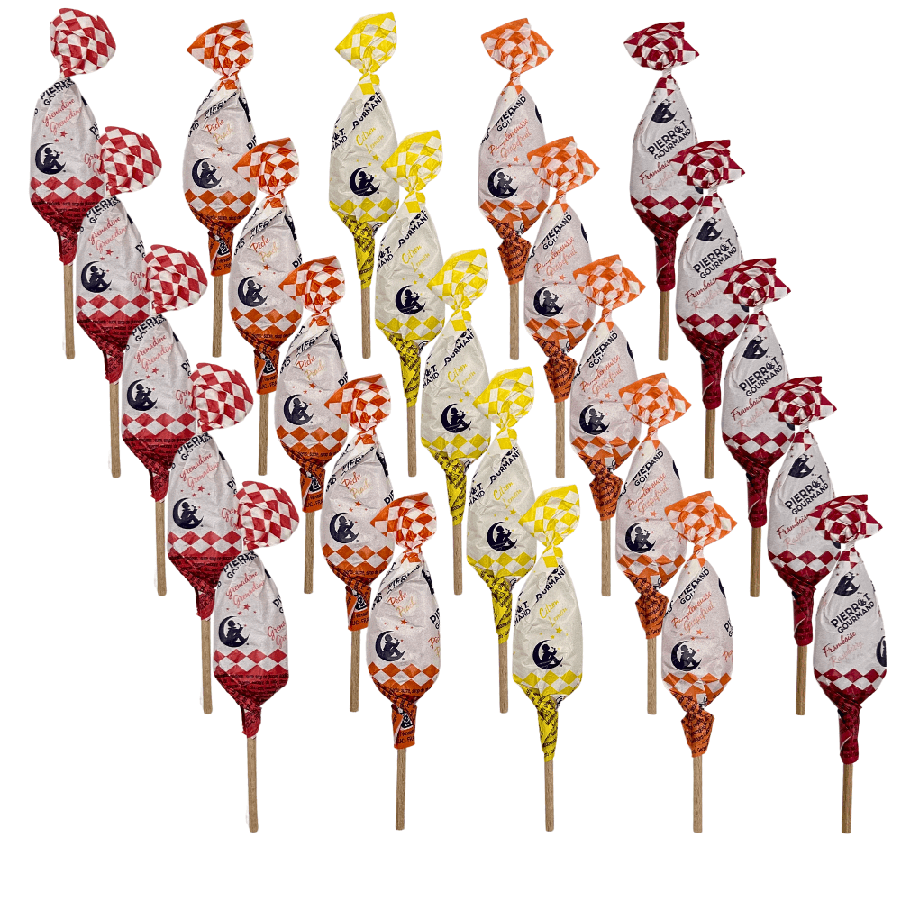 Pierrot Gourmand Fruits Lollipops x 25