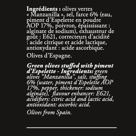 Ederki Green Olives With Espelette Chilli Pepper 300g