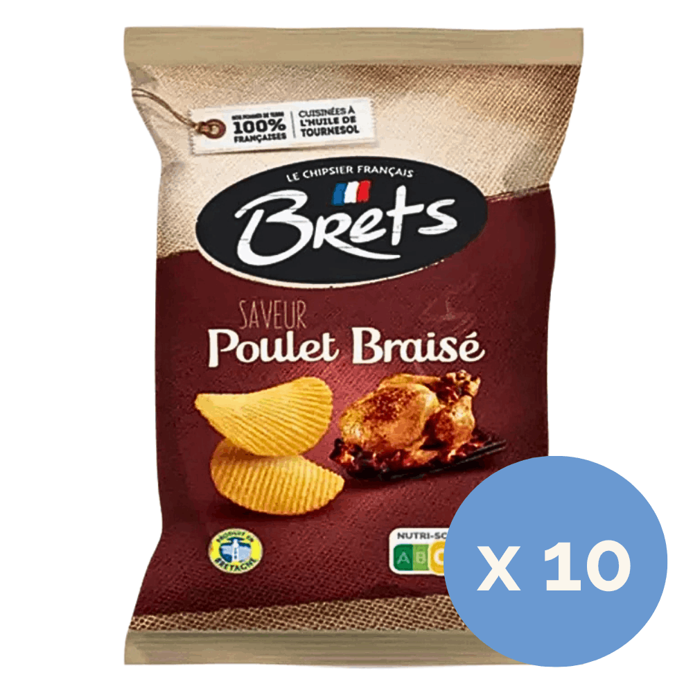 Brets Braised Chicken Crisps 125g x 10