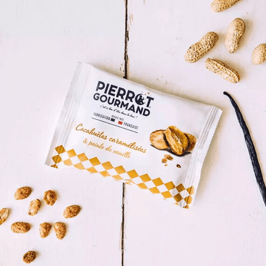 Pierrot Gourmand Caramelised Peanuts with Vanilla 45g x 12 BEST BEFORE 30/04/26