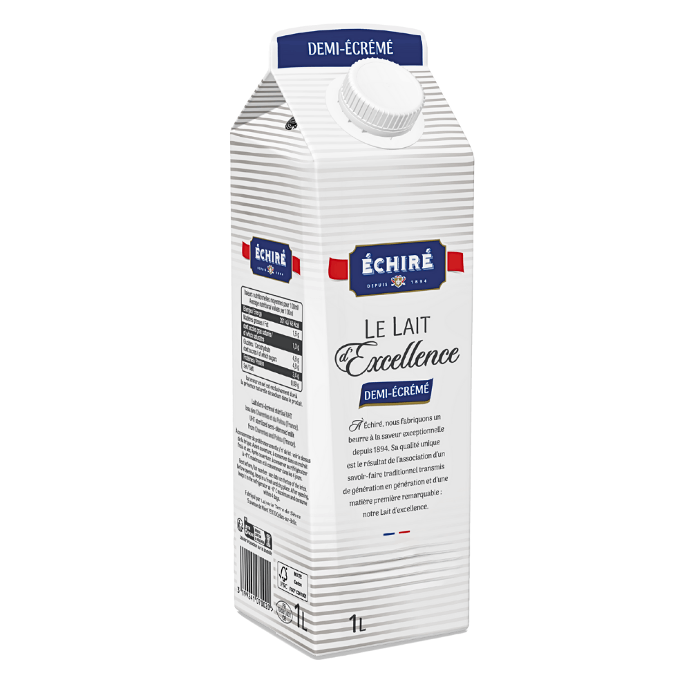 Echire Semi-Skimmed UHT Milk 1l x 6 BEST BEFORE 20/02/26