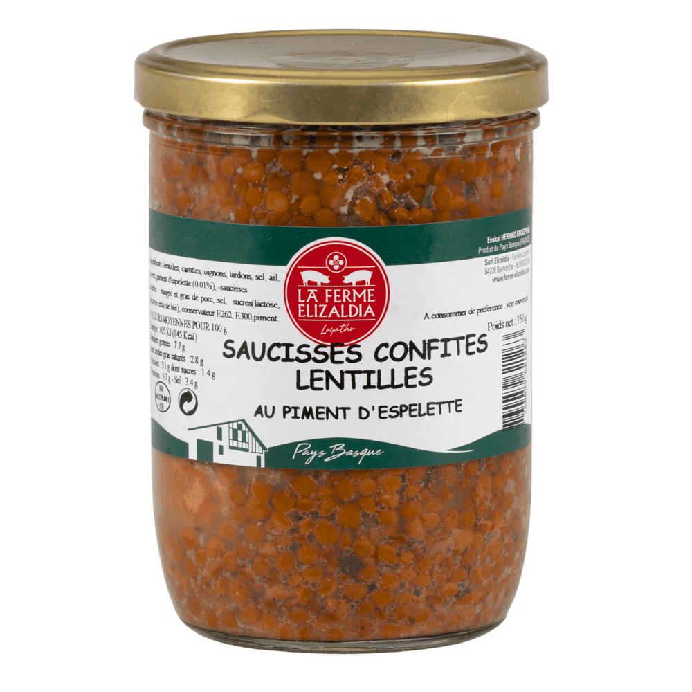 Elizaldia Lentils with Confit Sausages 750g