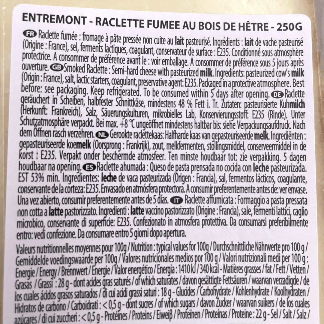 Smoked Raclette Entremont 250g