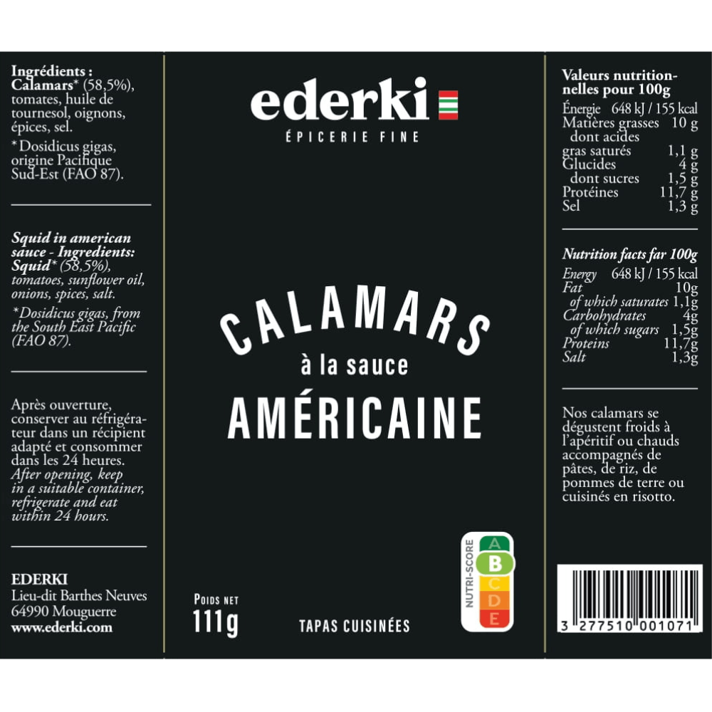 Ederki Calamari à la Sauce Américaine 111g