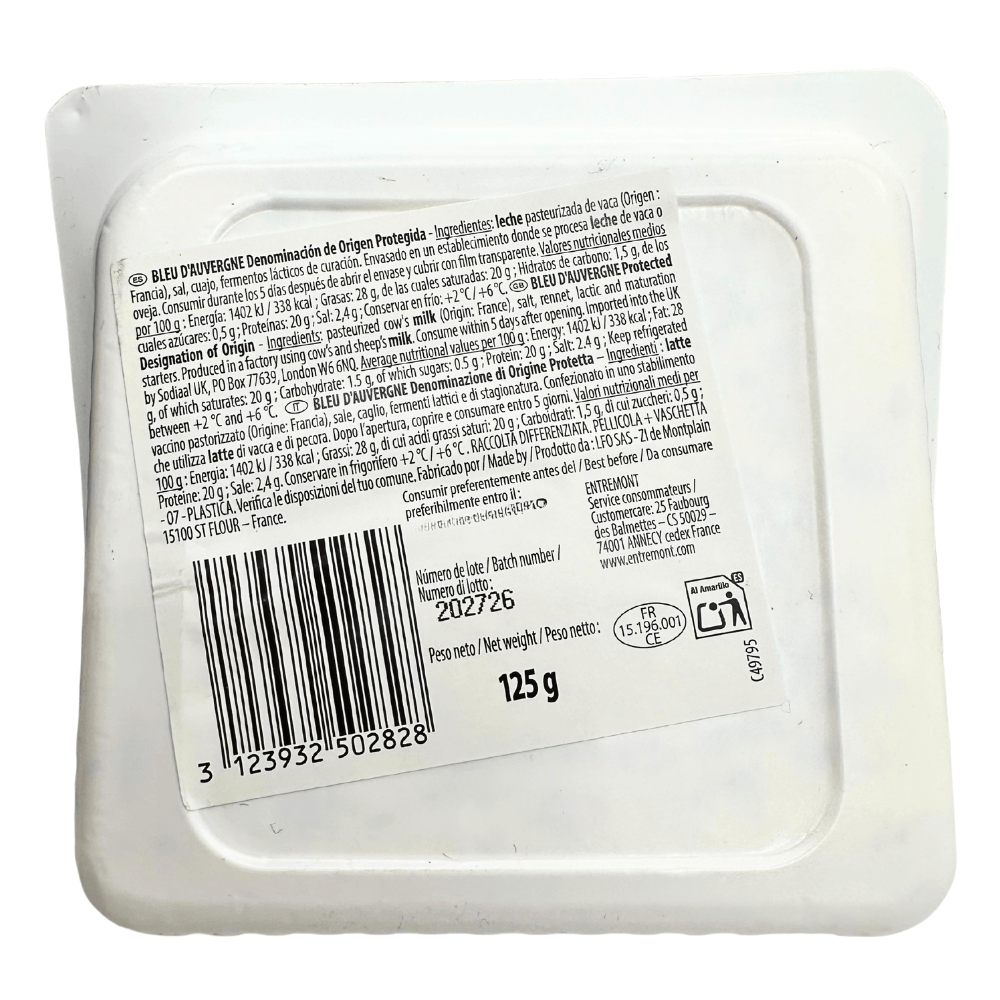 Bleu d’Auvergne Entremont PDO 125g