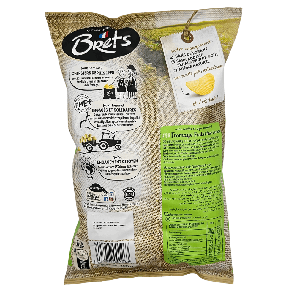 Brets Fromage Frais and Chives Crisps 125g