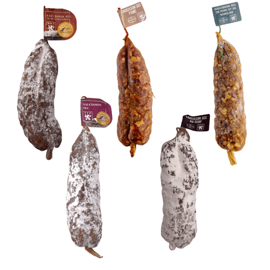 Butcher’s Saucisson Selection x 5 (Bull, Pork, Smoked, Venison, Wild Boar)