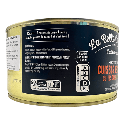 La Belle Chaurienne Non Force Fed Confit Duck Legs 1250g