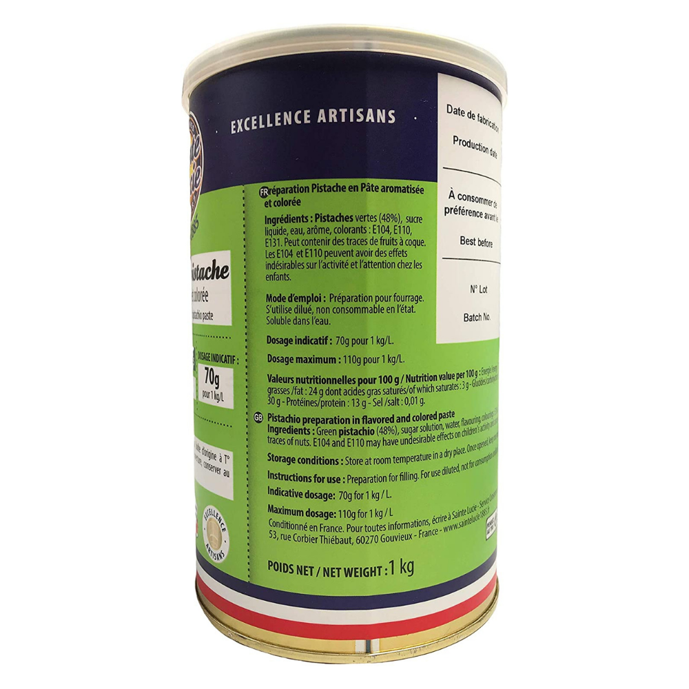 Sainte Lucie Pistachio Paste 1kg BEST BEFORE 01/02/26