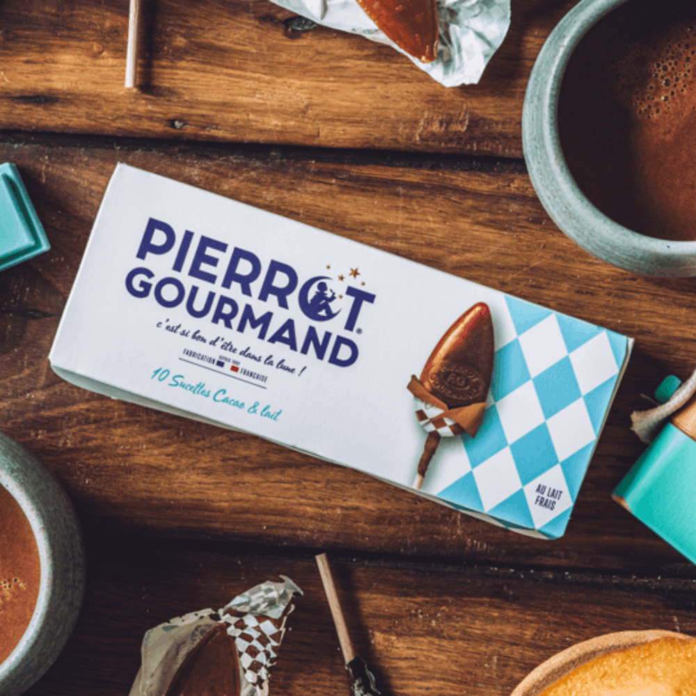 Pierrot Gourmand Cocoa & Milk Lollipops x 10