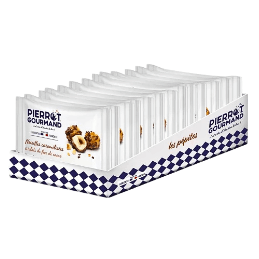 Pierrot Gourmand Caramelised Hazelnuts with Cocoa Nibs 45g x 12