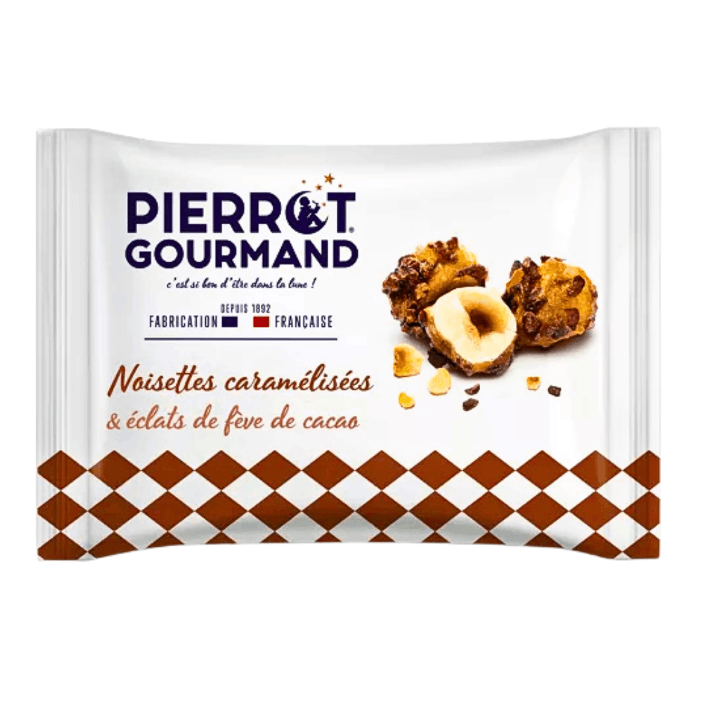 Pierrot Gourmand Caramelised Hazelnuts with Cocoa Nibs 45g x 12