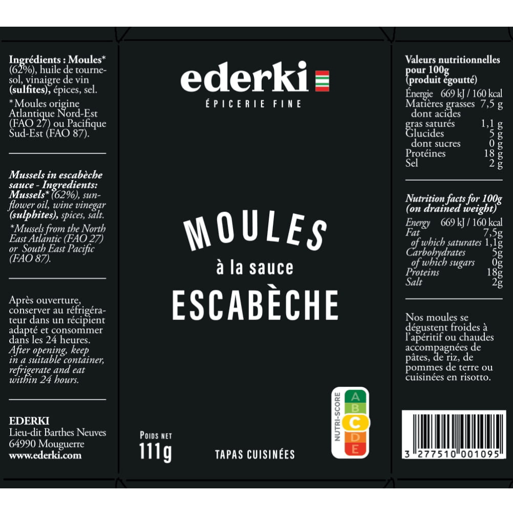 Ederki Mussels in Escabeche Sauce 111g