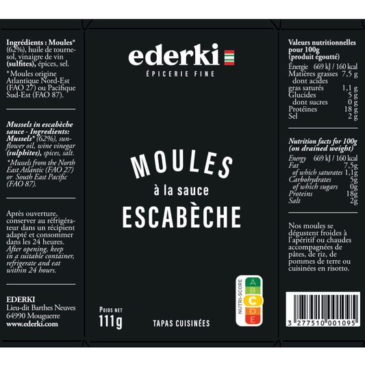 Ederki Mussels in Escabeche Sauce 111g