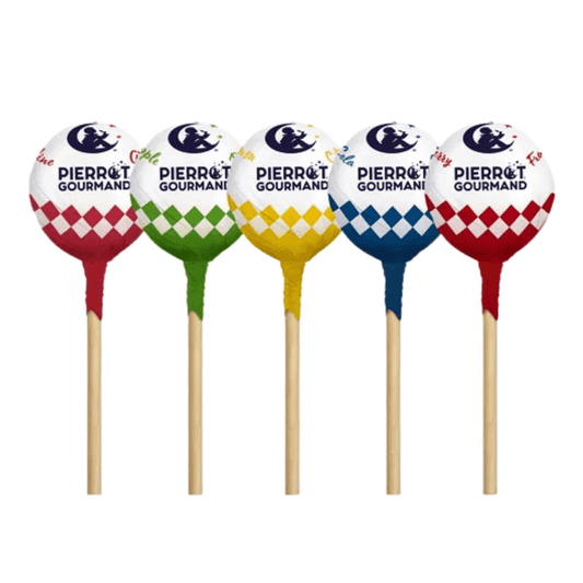 Pierrot Gourmand Round Lollipops Cola and Fruits x 150