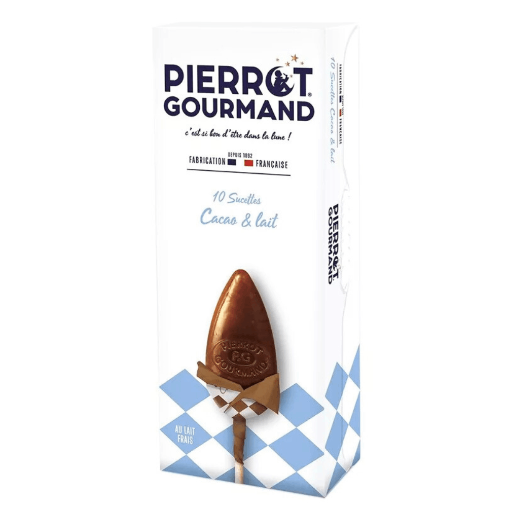 Pierrot Gourmand Cocoa & Milk Lollipops x 10